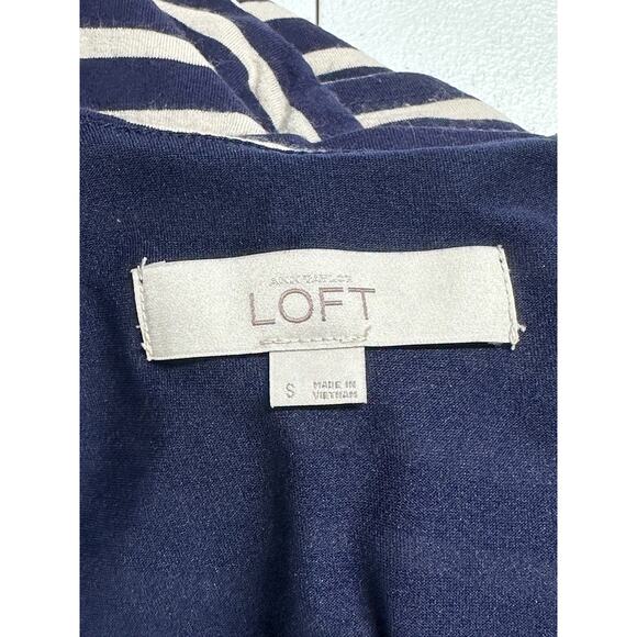 Ann Taylor LOFT Dress Womens‎ Small Sleeveless Shift Navy Stripe Tiered Nautical - Picture 6 of 10